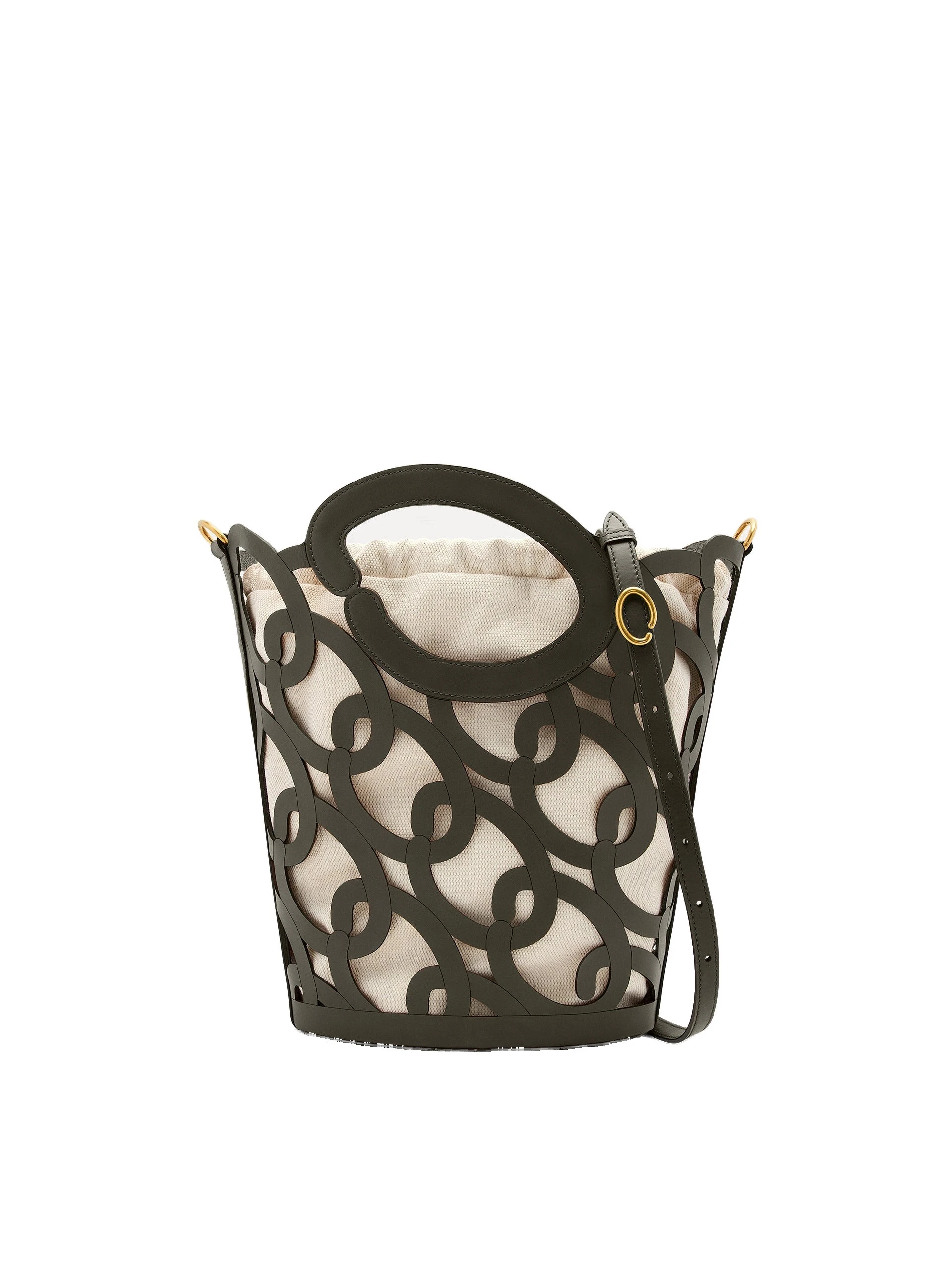 Oscar de la Renta Oscar Chain-Link Leather Tote in Birch Green Oscar de la Renta Oscar Chain-Link Leather Tote in Birch Green