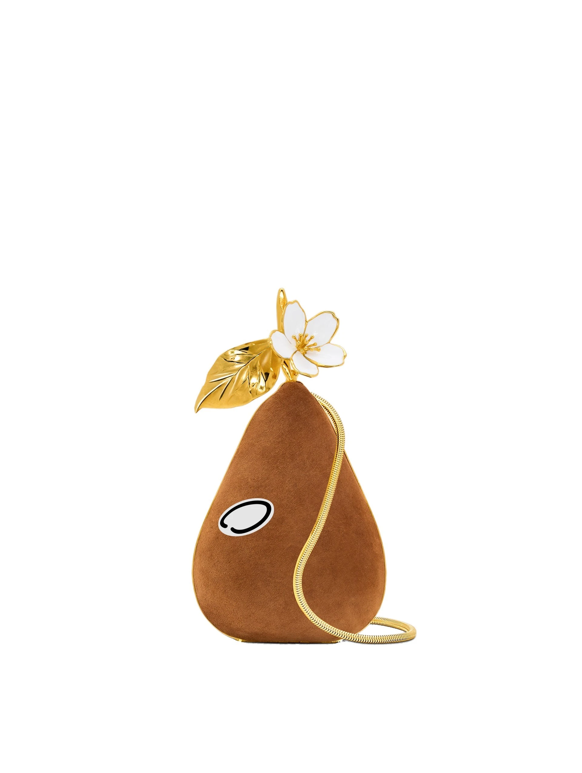 Oscar de la Renta Pear Minaudière in Suede Oscar de la Renta Pear Minaudière in Suede