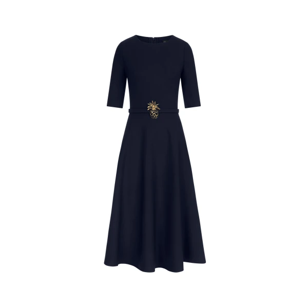 Pineapple Belt Wool Dress