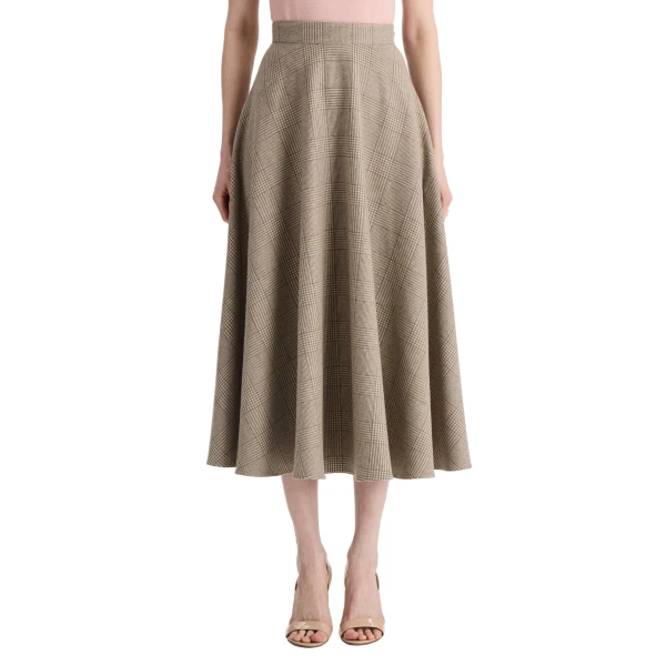 Oscar de la Renta Plaid Cashmere-Blend Skirt
