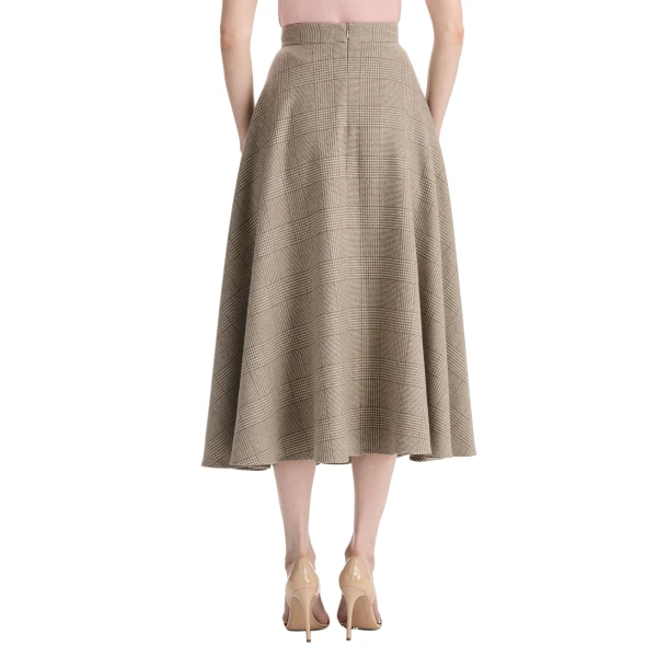 Oscar de la Renta Plaid Cashmere-Blend Skirt