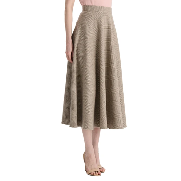 Oscar de la Renta Plaid Cashmere-Blend Skirt