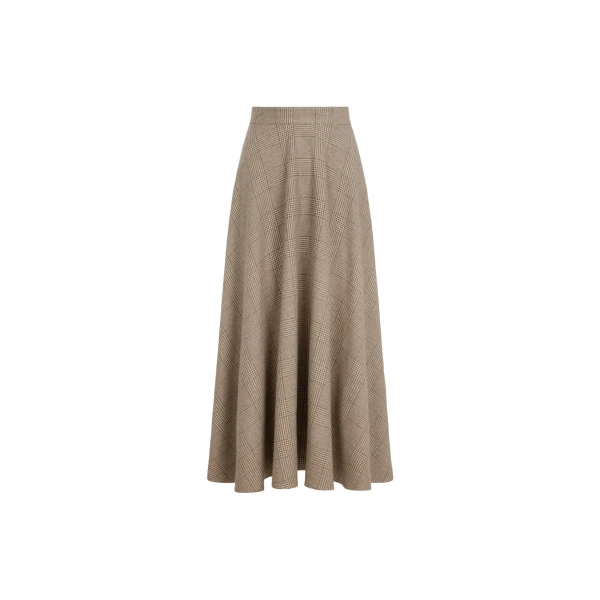 Plaid Cashmere-Blend Skirt