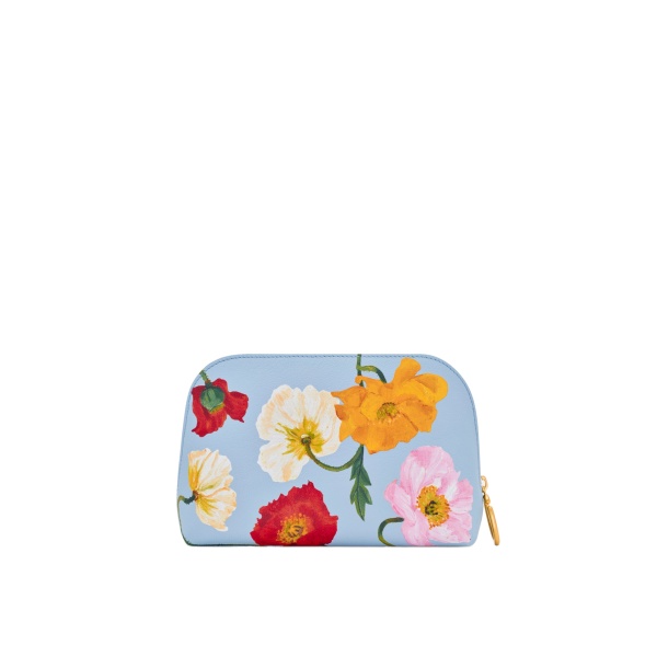 Oscar de la Renta Poppy-Printed Medium Cosmetic Case