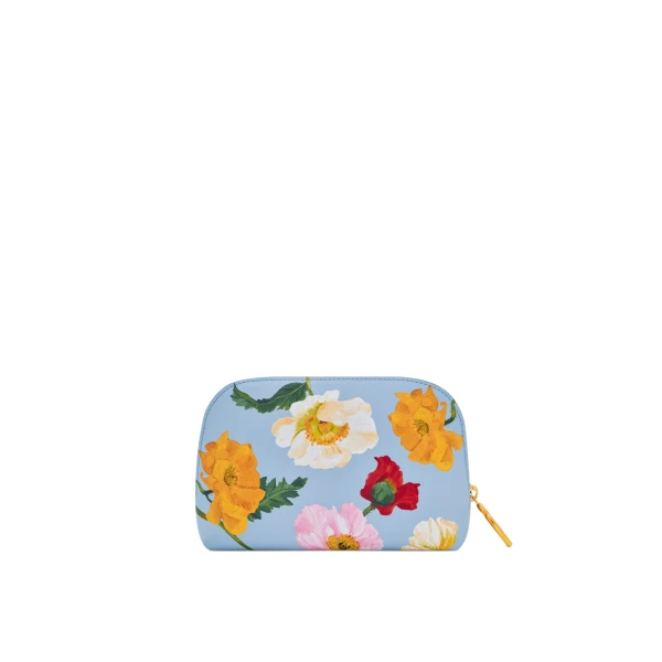 Oscar de la Renta Poppy-Printed Small Cosmetic Case