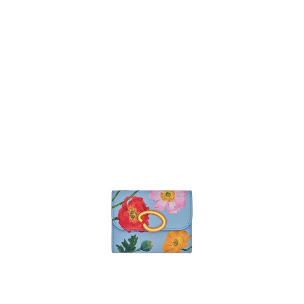 Oscar de la Renta Poppy-Printed Tri-Fold Wallet