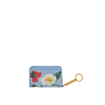 Oscar de la Renta Poppy-Printed Zip Card Case