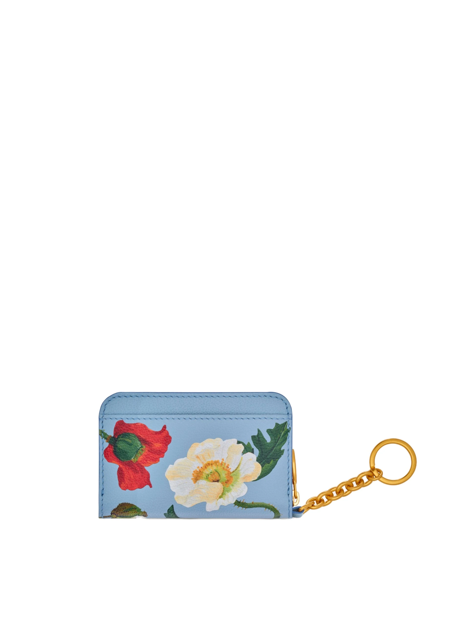 Oscar de la Renta Poppy-Printed Zip Card Case Oscar de la Renta Poppy-Printed Zip Card Case