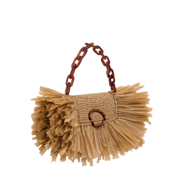 Beige clutch bag