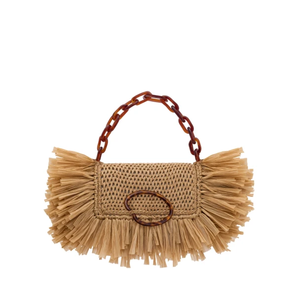 Raffia Fringe O Pochette