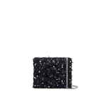 Oscar de la Renta Sequin Ribbon Tweed Mini TRO Bag