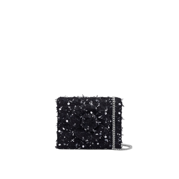 Oscar de la Renta Sequin Ribbon Tweed Mini TRO Bag