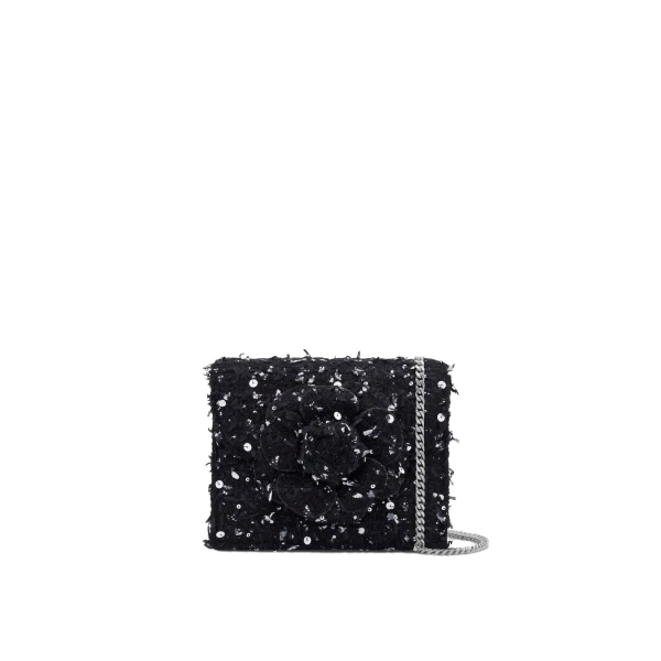 Oscar de la Renta Sequin Ribbon Tweed Mini TRO Bag