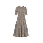 Oscar de la Renta Slub Wool Tweed Gauze Dress | Dresses | Luxury Shoes 
