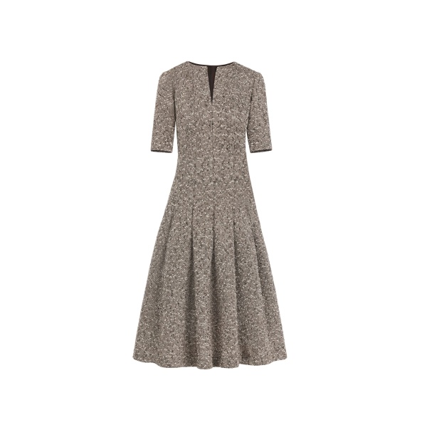 Oscar de la Renta Slub Wool Tweed Gauze Dress | Dresses | Luxury Shoes 