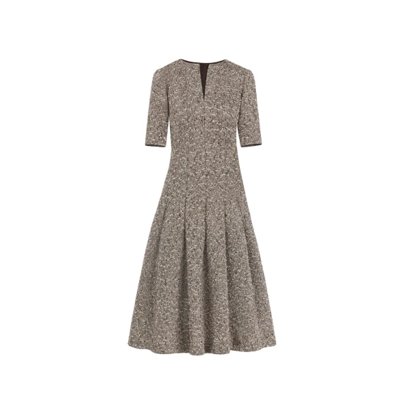 Slub Wool Tweed Gauze Dress