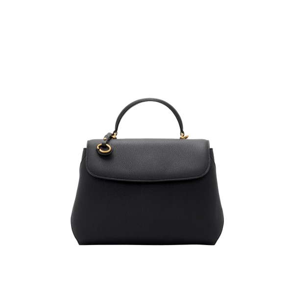 Black top handle bag