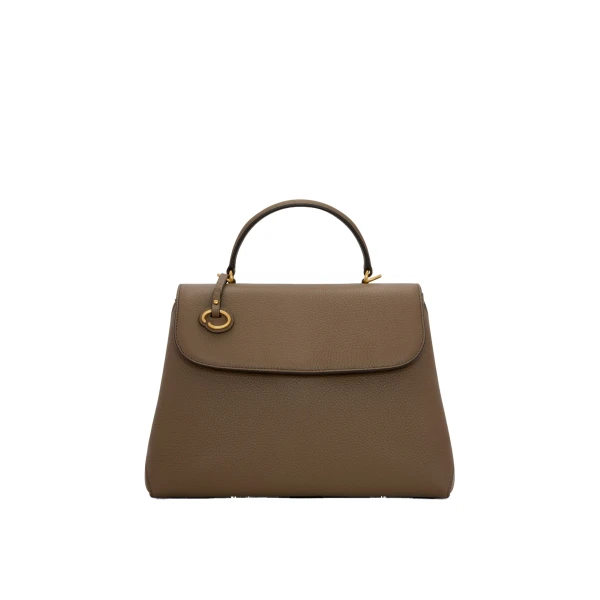 Grey top handle bag