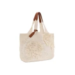 Oscar de la Renta The Topaz in Ivory Crochet Raffia