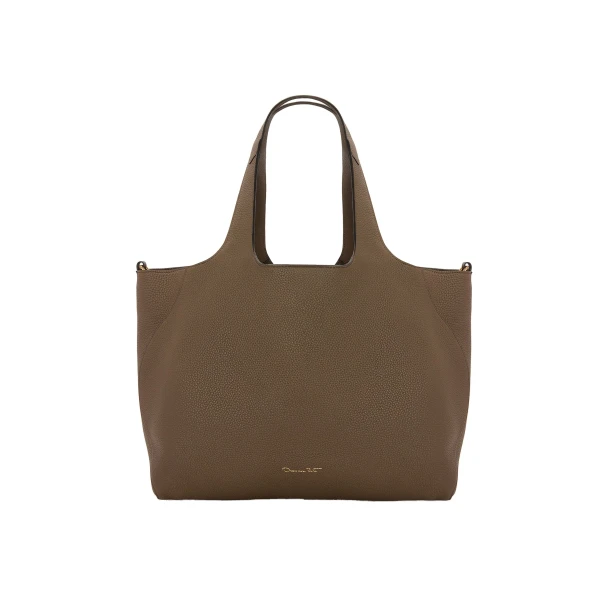 Grey top handle bag