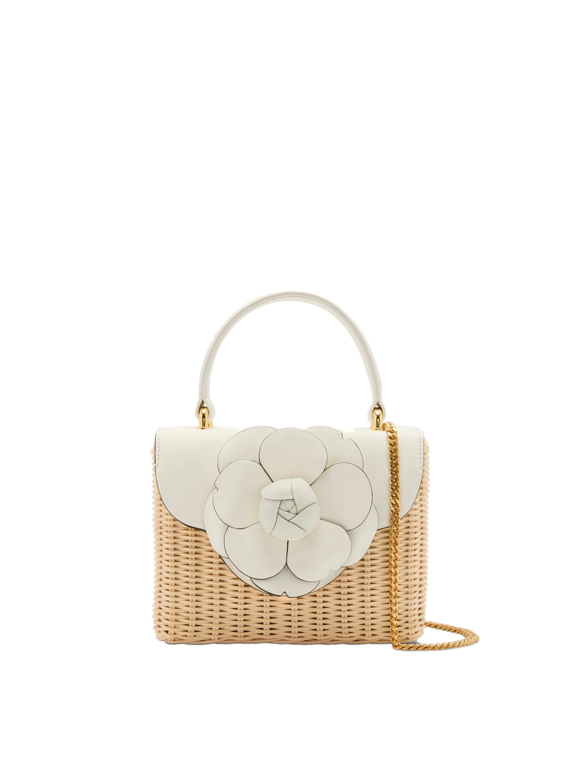 Oscar de la Renta Wicker Mini TRO Bag in White Wicker Oscar de la Renta Wicker Mini TRO Bag in White Wicker