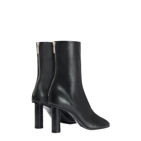 Alice 85 Ankle Boots in Black Nappa and Python-Print Leather - Image 3