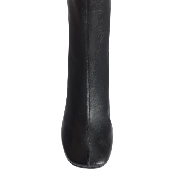 Alice 85 Ankle Boots in Black Nappa and Python-Print Leather - Image 5