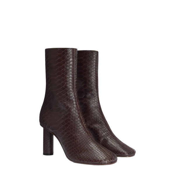 Alice 85 Ankle Boots in Rouge Noir Python-Print Leather - Image 2