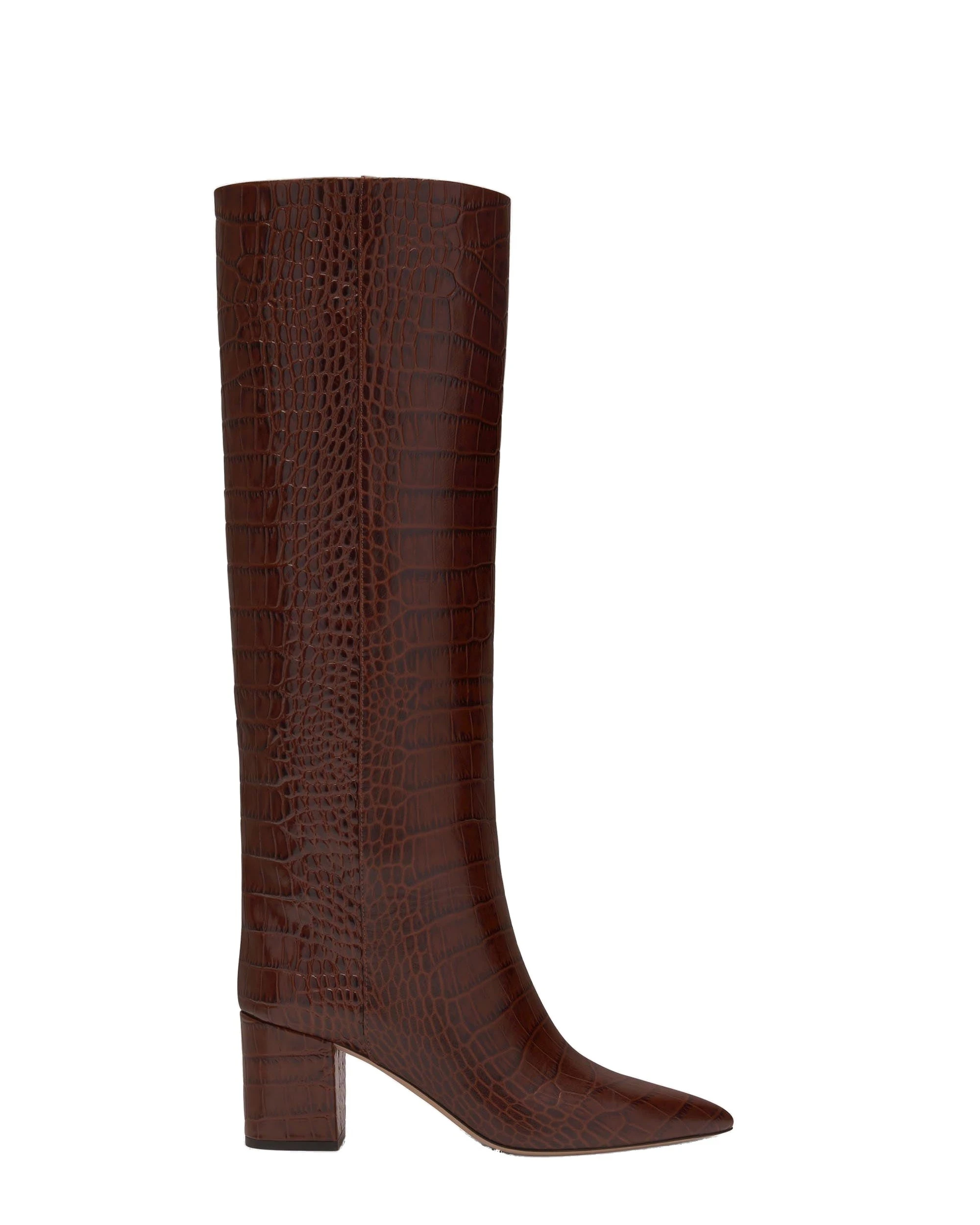 Paris Texas Anja 70 Boots in Cioccolato PX1019XCOCO | Luxury Shoes Paris Texas Anja 70 Boots in Cioccolato Croc-Embossed Leather