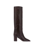 Paris Texas Anja 70 Boots in Ebano Croc-Embossed Leather