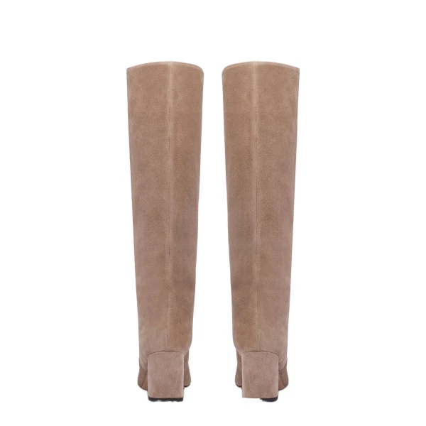 Anja 70 Boots in Taupe Suede - Image 4