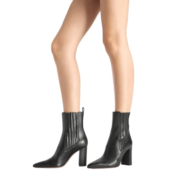 Anja 85 Ankle Boots in Black Leather - Image 6