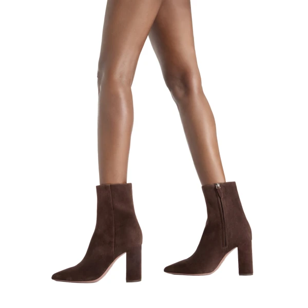 Anja 85 Ankle Boots in Cioccolato Suede - Image 6