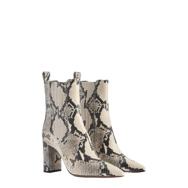 Anja 85 Ankle Boots in Natural Python-Print Leather - Image 2