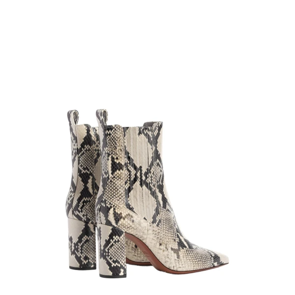 Anja 85 Ankle Boots in Natural Python-Print Leather - Image 3