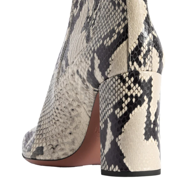 Anja 85 Ankle Boots in Natural Python-Print Leather - Image 4