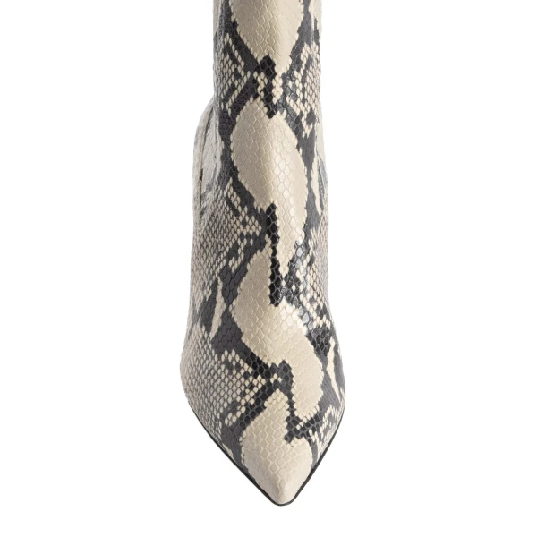Anja 85 Ankle Boots in Natural Python-Print Leather - Image 5