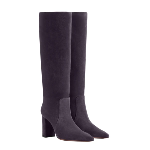 Anja 85 Boots in Violet Black Suede - Image 2