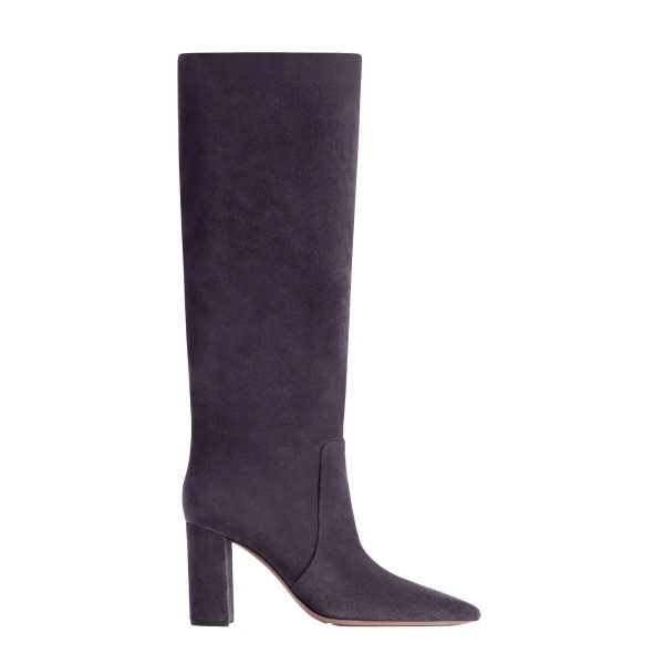 Paris Texas Anja 85 Boots in Violet Black Suede