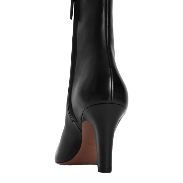 Belle 75 Ankle Boots in Black Leather - Image 5