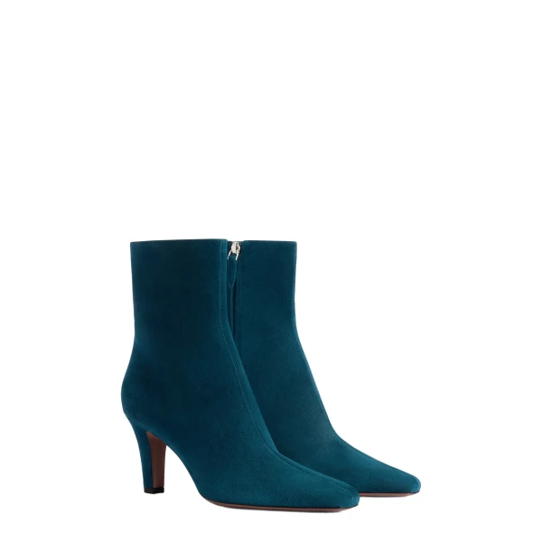 Belle 75 Ankle Boots in Deep Teal Suede - Image 2