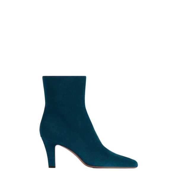 Belle 75 Ankle Boots in Deep Teal Suede
