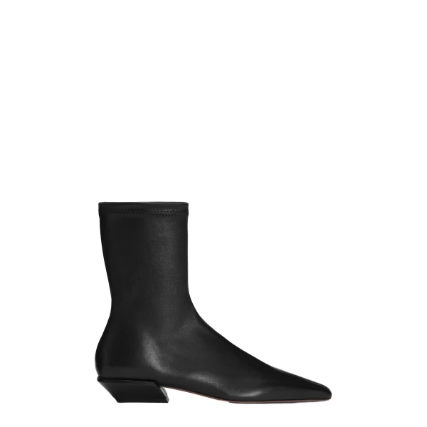 Paris Texas Bettina 25 Ankle Boots in Black Stretch Nappa Leather