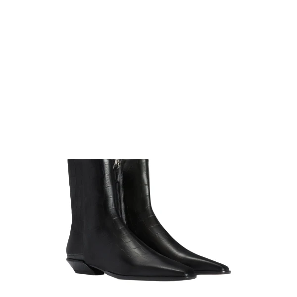 Bettina 25 Ankle Boots in Carbone Croc-Embossed Leather - Image 2