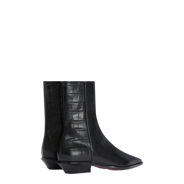Bettina 25 Ankle Boots in Carbone Croc-Embossed Leather - Image 3