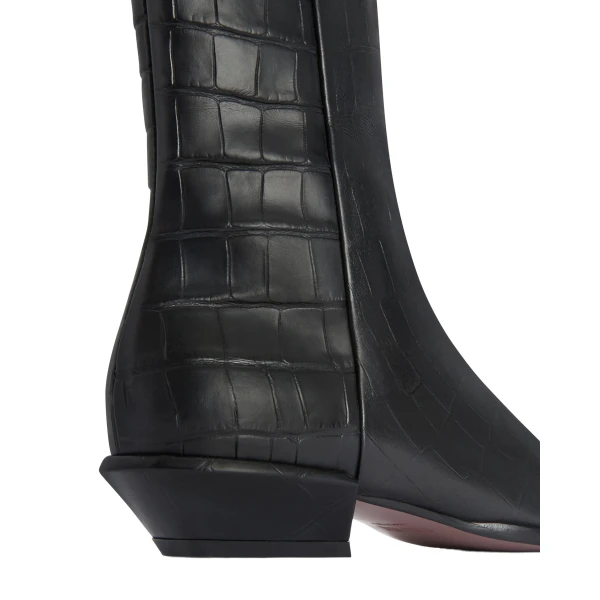 Bettina 25 Ankle Boots in Carbone Croc-Embossed Leather - Image 4