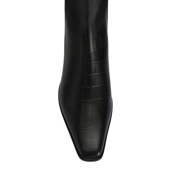 Bettina 25 Ankle Boots in Carbone Croc-Embossed Leather - Image 5