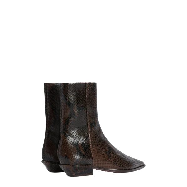 Bettina 25 Ankle Boots in Fondente Python-Print Leather - Image 3