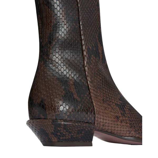 Bettina 25 Ankle Boots in Fondente Python-Print Leather - Image 4