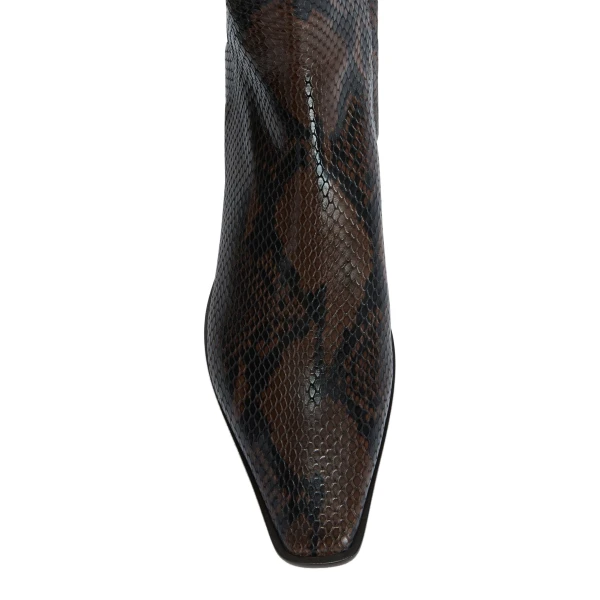 Bettina 25 Ankle Boots in Fondente Python-Print Leather - Image 5